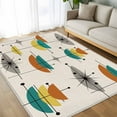 thumbnail image 4 of Boho Modern Area Rugs 5x7 for Living Room, Middle Century Teal Yellow Orange Geometric Non Slip Washable Rug Runner, Low Pile Indoor Floor Carpet Mat Bathroom Rugs for Bedroom, Kids Room, 4 of 9