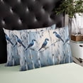thumbnail image 4 of Teal Forest Birds Throw Pillow Cover 20 x 30 Inch Decorative Pillow Cover Modern Oil Painting Farmhouse Lumbar Pillowcase Seasonal Rectangle Cushion Case for Couch Sofa Bed Living Room, 4 of 7