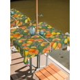 thumbnail image 2 of Square Outdoor Tablecloth with Umbrella Hole Orange Lemons Outside Table Cloth Waterproof Patio Table Cover Summer Botanical Elegant Pastoral Watercolor Zipper Tablecloths for Picnic 54x54 Inch, 2 of 8