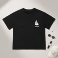 thumbnail image 4 of NIPAXO Boys T-Shirt Sailboat Print Cotton Blend Short Sleeve Nautical Graphic Tee for Boys, Black, Sizes 5-6Y, 4 of 5
