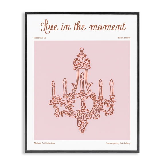 Stupell Industries Art Deco Live In The Moment Chandelier Black Framed Giclee Art, 11 x 14, by The Prints Vibe