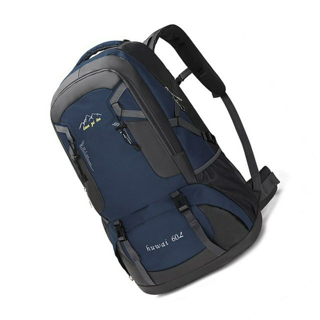 fastboy Sacs à Dos 60 L Plein Air Camping Grande Capacité Sacs de Sport Imperméables Sac d'Escalade Pêche Randonnée Sac de Rangement Pliable Bleu Bleu Foncé