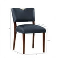 thumbnail image 4 of Bonito Midnight Blue Faux Leather 7-piece Dining Set in Walnut Wood Finish, 4 of 11