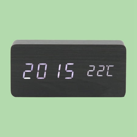 ORDDIART 1Set Modern Rectangular Wooden Table Clock With Calendar Function For Sofa Area