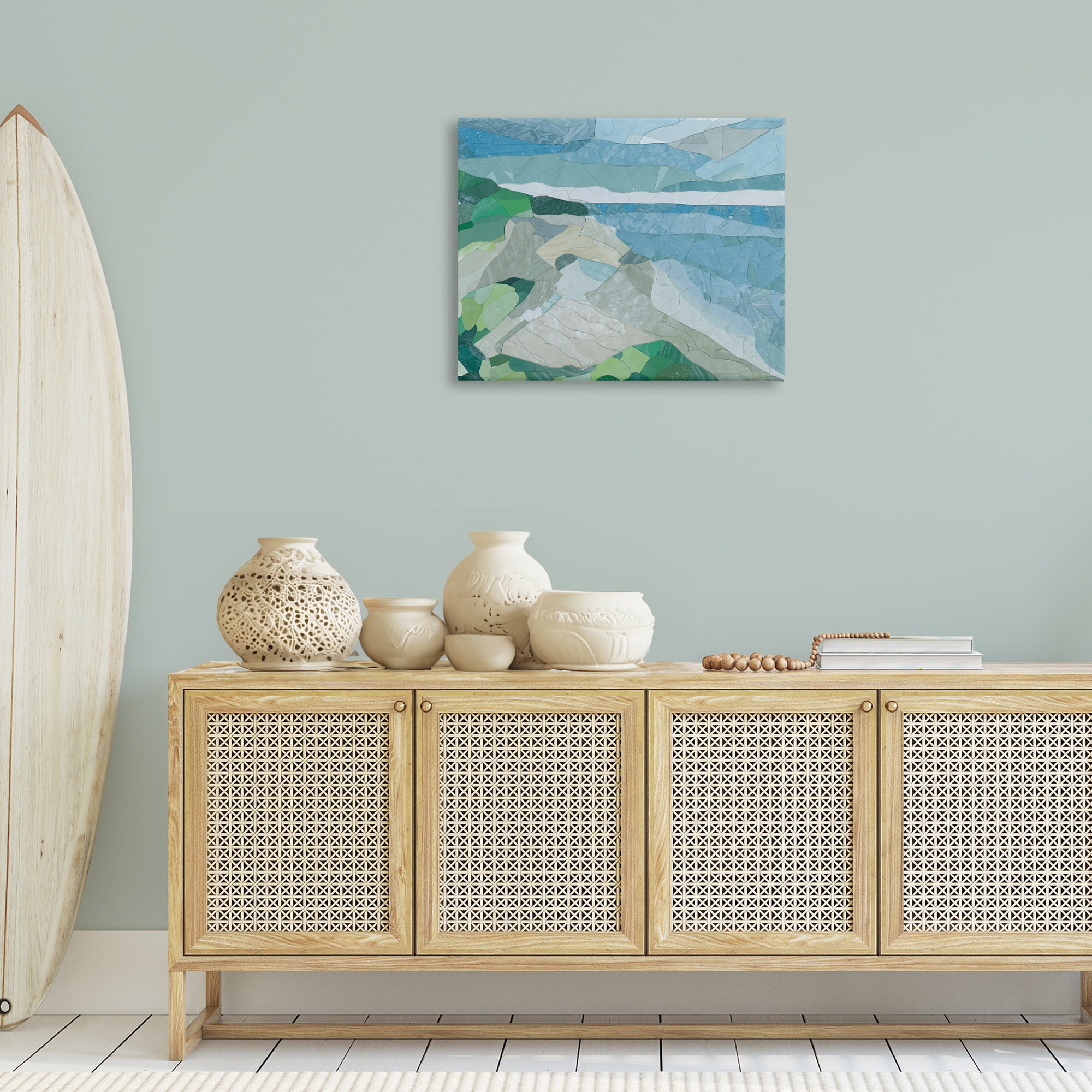Stupell Industries Ocean Overlook Abstraction Landscape & Nature Painting Wrapped Canvas Art Print Wall Art, 30 x 24
