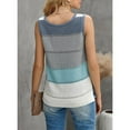 thumbnail image 6 of Uhndy Women's Tank Top Crew Neck Color Block Knit Camisole Loose Sleeveless Blouse Shirts Tops, 6 of 6