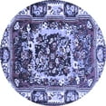 thumbnail image 1 of Ahgly Company Machine Washable Indoor Round Persian Blue Traditional Area Rugs, 3' Round, 1 of 4