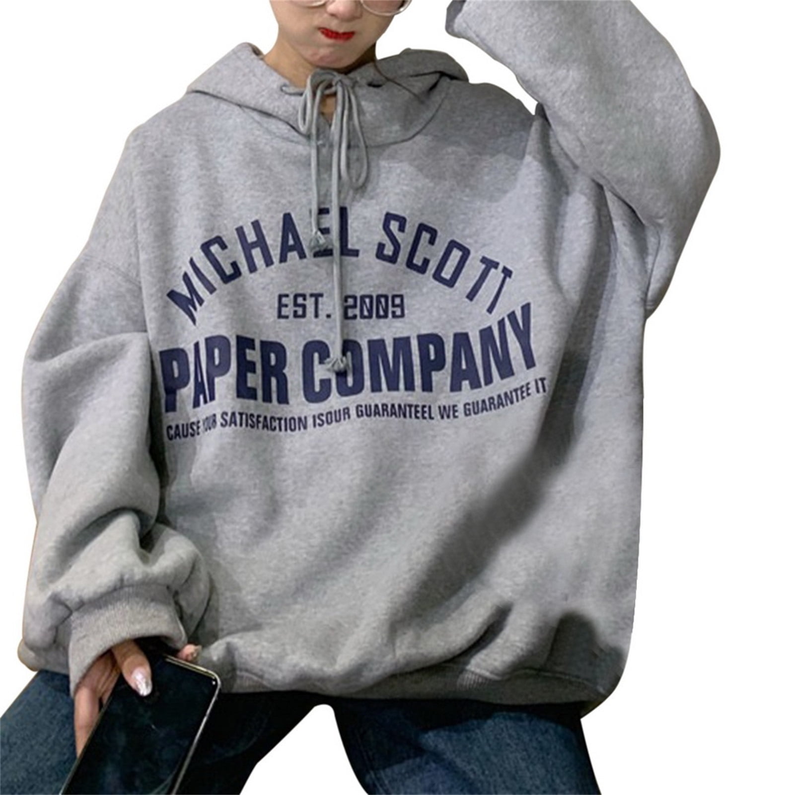 Women Casual Hoodies Long Sleeve Letter Printing Drawstring Pullover for  Autumn Winter Gray L - Walmart.ca