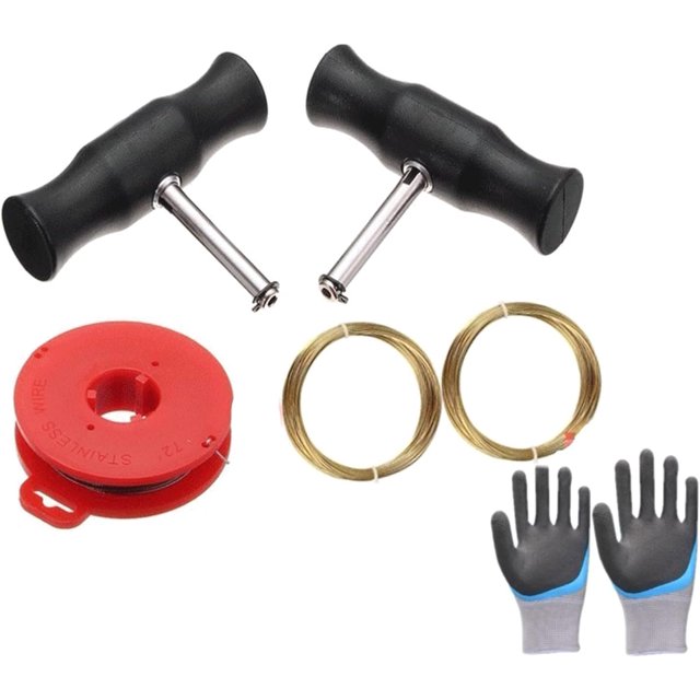Windshield Cut Out Wire Car Windshield Repair Removal Tool Kit with Handle Car Window Cutting Wire Disassemble Tool