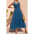 thumbnail image 5 of Womens Smocked Sleeveless Tiered Long Dresses, 5 of 13