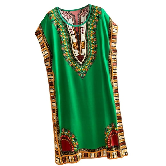 Vestido largo Boho elegante para mujer, Verde, Vestido de verano