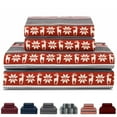 thumbnail image 4 of 100% Cotton Double Brushed Flannel Sheet Set - 170 GSM Heavyweight, Deep Pockets, Pre-Shrunk & Anti-Pill, All Around Elastic – Full - Deer Red, 4 of 5