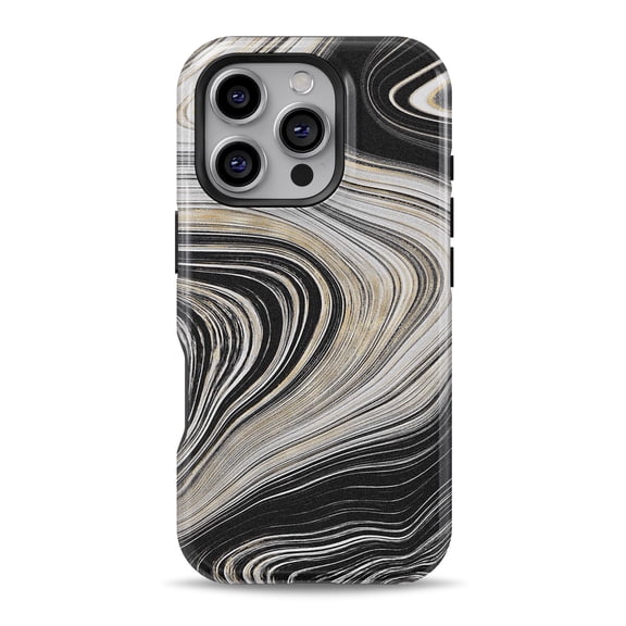 DesignSkinz Scratch-Resistant Hard Slim Case Compatible with iPhone 16 (Compatible with MagSafe) - Vivid Agate Vein Slice Foiled V16