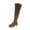 Khaki, variant on Fesfesfes Boots for Teen Girls Fashion Middle Heel Over-the-Knee Boots Metal Synthetic Belt Buckle Side Zipper Boots US:4.5(36)