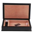 thumbnail image 2 of Humidificador de de escritorio Estuche de cuero Caja de almacenamiento de con higrómetro de y juego de cuchillos cortador de humidi Zulema Humidor de cigarros de escritorio, 2 of 8