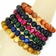 thumbnail image 3 of HOOUN Natural Gemstone Tigers Eye Stone Beads Bracelet Women Men Jewelry 8 10mm -8mm-Multi-color Tiger Eye, 3 of 5