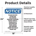 thumbnail image 2 of (2 Pack) Please Do Not Flush The Following OSHA Notice Sign 18 Inch X 24 Inch Vinyl Label Decal Sticker Weather Resistant, UV Protected for Workplace, Business, and Construction Site,, 2 of 7