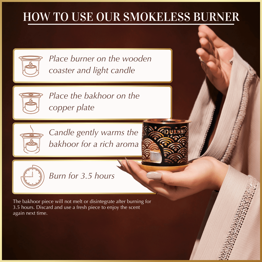 Dukhni Arabic  Oud Bakhoor Incense Set with Candle Burner, 10 Assorted Scents, 20-Pack