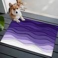 thumbnail image 3 of 2x3 Ft Entryway Area Rug, Purple Ombre Stripes Kitchen Rug Runner Washable Floor Mat, Gradient Abstract Ocean Waves Art Non Slip Indoor Door Mat Throw Carpet for Bathroom Living Room Bedroom, 3 of 8