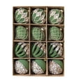 thumbnail image 1 of Christmas Tree Lights Balls 6Cm Hollow 12Pc Hand Rhinestones Painted Flocked Christmas Christmas Tree Storage, 1 of 1