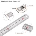 thumbnail image 2 of Uxcell Stainless Steel Ruler with Scriber Block 40" Metric Inch Ruler with 36mm Locating Vernier Slider, Silver Tone, 2 of 5
