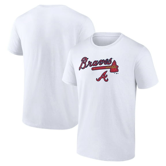 Men's White Atlanta Braves Team Lockup T-Shirt