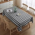 thumbnail image 2 of Black White Gingham Checkered Pattern Rectangle Tablecloth 60"x84",Waterproof Polyester Rectangle Table Cloth, Wipeable Spillproof Polyester Tablecloth for Dining, Camping, Indoor and Outdoor, 2 of 5
