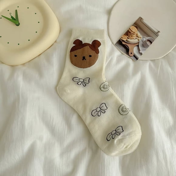 Calcetines de nicho personalizados con dibujos de grafitis para mujer, calcetines de longitud media, estilo japonés, bonitos, para primavera y verano