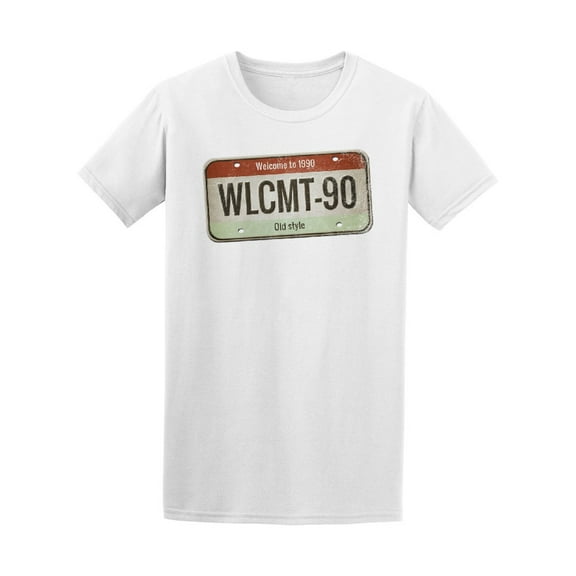 Vintage Car Plate Old Style 1990 Tee Men's -Image by Shutterstock