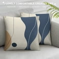 thumbnail image 3 of Acheng Short Plush Pillowcase 1 Piece Gold and Blue Abstract Art White, 3 of 5