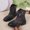 Black, variant on Bnwani Girls Boots Short PU Leather Soft-Soled British Boots 4-11 Years