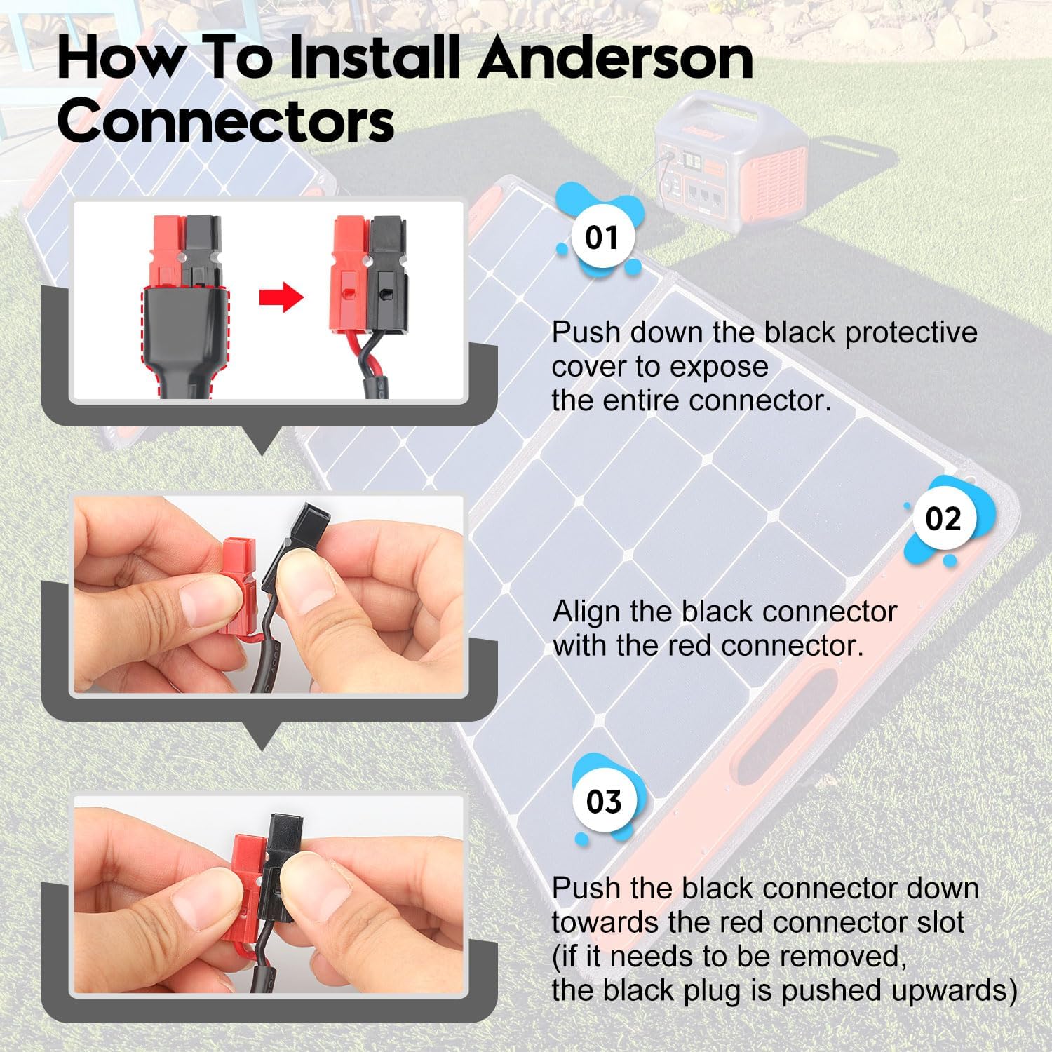 Anderson Y Splitter Cable Solar Panel Connector 1 to 3 Branch Parallel Adapter Cable for Portable Solar Generator Power Station Compatible with Goal Zero Jackery High Power Pole Port Connector