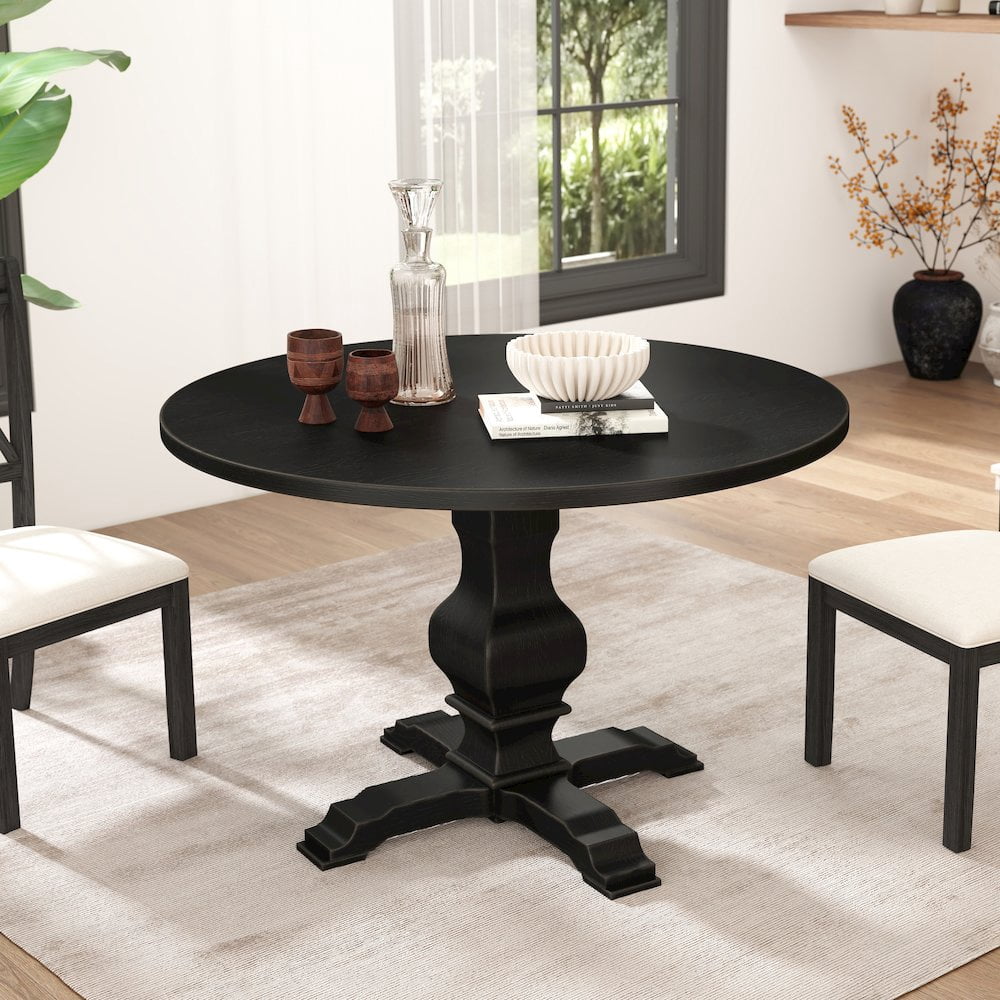 Roundhill Furniture Havre Pedestal Base Round Dining Table