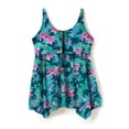 thumbnail image 4 of Swim 365 Women's Plus Size Longer-Length Handkerchief Hem Tankini Top, 4 of 6