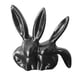 thumbnail image 3 of Estatua de conejo, decoración de conejito, lindo adorno, figura de conejo nórdico, animal de resina negro, 3 of 9
