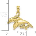 thumbnail image 3 of FJC Finejewelers 10k Yellow Gold Double Dolphins Jumping Left Polish Charm, 3 of 6