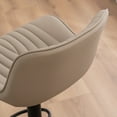 thumbnail image 2 of YOUNIKE Swivel Bar Stools Set of 2 Adjustable Leather Counter Barstool, Khaki, 2 of 8