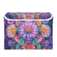 thumbnail image 7 of Yayeee Collapsible Cube Storage Bin with Lid Fabric Closet Decorative Basket with Handles, Light Purple Flowers, 7 of 7
