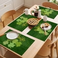 thumbnail image 5 of Happy St Patrick's Day Placemats Set of 12 Lucky Shamrocks Farmhouse Green Leaf Place Mats Indoor Wipeable Table Mats Washable Dining Table Placemats for Kitchen Holiday Party Home Decor 13x19 Inch, 5 of 9