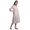 thumbnail image 3 of Moomaya Button Placket Knee Long Nightdress For Women Printed Nightwear, 3 of 6