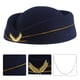 thumbnail image 2 of EeaseMX Sombrero de azafata de aire para mujer Sombrero de asistente de vuelo de lana Gorra de azafata para disfraz Cosplay Interpretación musical - Talla M (azul marino), 2 of 7