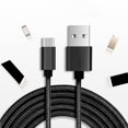 thumbnail image 1 of Cable De Datos De 3.28 Pies 2A Cable Usb De Carga Rápida Cable De Cargador Antienredos Trenzado De Nylon Para Teléfonos Iphone Android Monstrate EL012906-00, 1 of 4