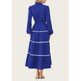 thumbnail image 6 of PRETTYGARDEN Womens Casual Dresses Loose Belted Long Lantern Sleeve Tiered Button Down Maxi Shirt Dress with Pockets, 6 of 6