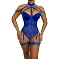 thumbnail image 2 of Uooqdmx Bodysuits for Women Clothing Lace Woman Bodysuit Jumpsuit Ladies Tops Fashionable Bridal Hot Set Corset Blue S, 2 of 3