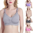 thumbnail image 6 of Women Maternity Nursing Bra- Breast Feeding Wire Free Bra Breastfeeding Push Up Pregnant Underwear, Gray M, 6 of 10