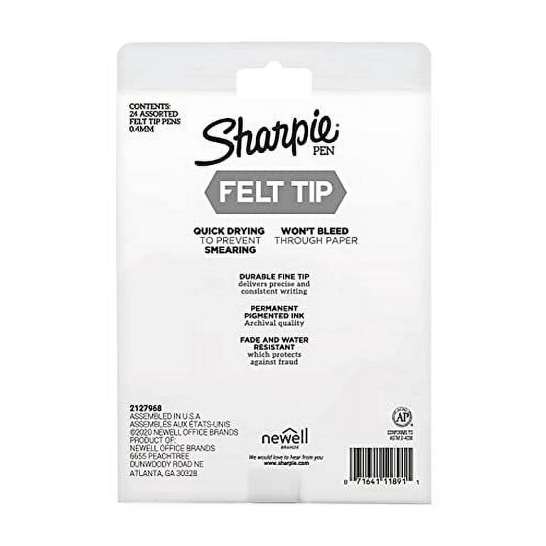 Sharpie Felt Tip Pens, Fine Point (0.4mm), Assorted Colors, 4 Count -  Walmart.com