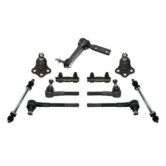 11 Pc Steering & Suspension Kit Tie Rod Ends, Adjusting Sleeves, Upper Ball Joints, Idler Arms, Stabilizer Sway Bar Links, Compatible with 2WD Models