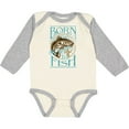 thumbnail image 3 of Inktastic Born to Fish Boys or Girls Long Sleeve Baby Bodysuit, 3 of 5