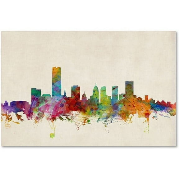 Trademark Fine Art Michael Tompsett Oklahoma City Skyline Canvas Wall Art - 12x19