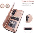 thumbnail image 6 of REQO Compatible with Samsung Galaxy S24 Wallet Case with Card Holder, PU Leather Kickstand Card Slots Case, Double Magnetic Clasp and Durable Shockproof Cover 5G 6.2 Inch(Rose Gold), 6 of 6